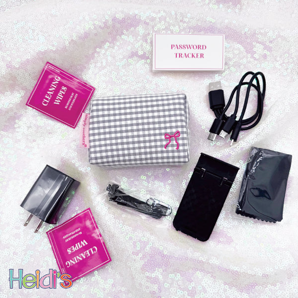 Simply Southern Travel Tech Kit: Grey Gingham