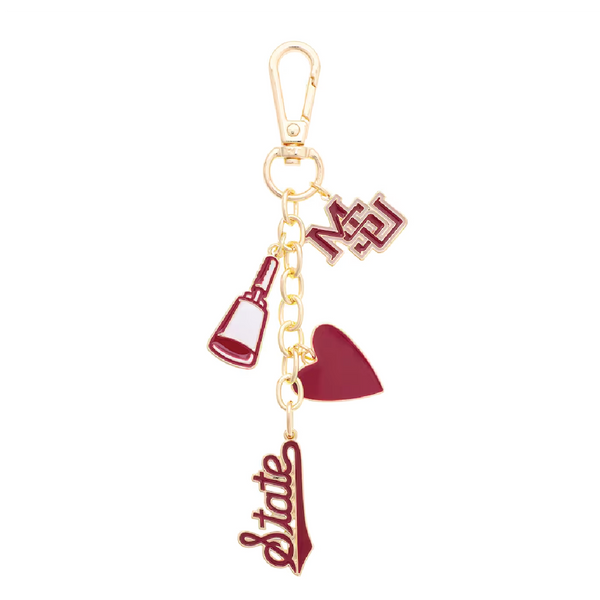 Mississippi State Bulldogs Heart Cluster Bag Charm