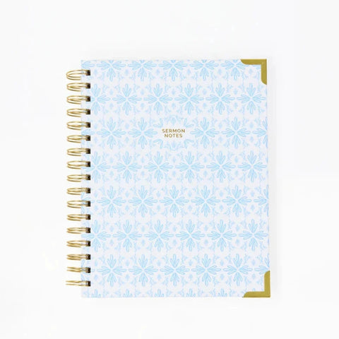 Sermon Notes Journal: Blue Flourish
