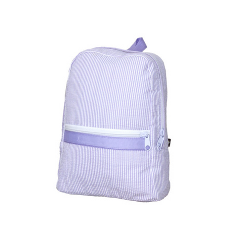 Lilac Seersucker Small Backpack