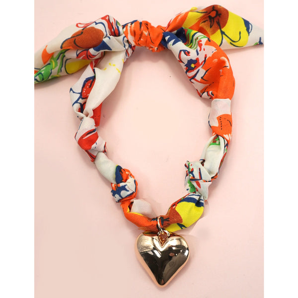 Scarf Charm Necklace: Citrus Heart