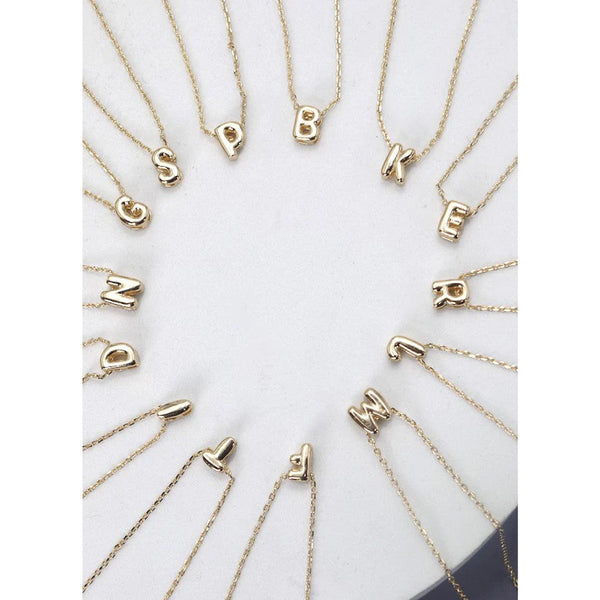 Mini 3D Bubble Initial Necklace