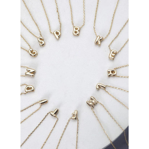 Mini 3D Bubble Initial Necklace