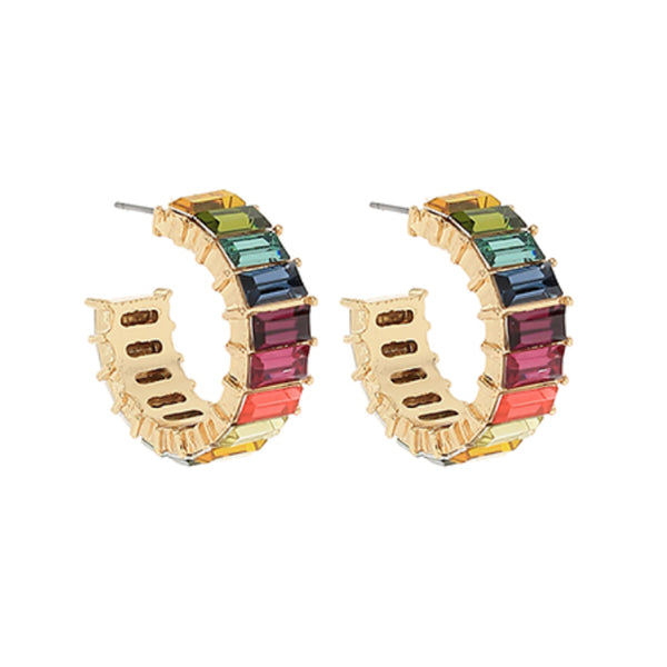 Multi 15mm Baguette Hoops