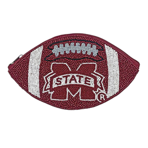 MS State Football Beaded Coin Purse