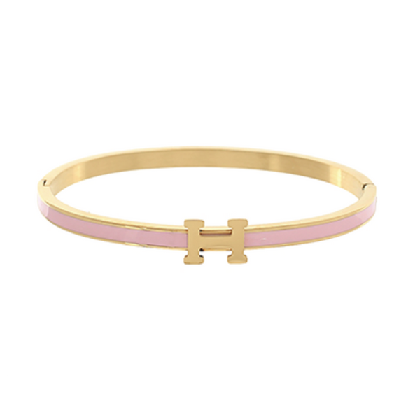 Light Pink Epoxy H Bracelet