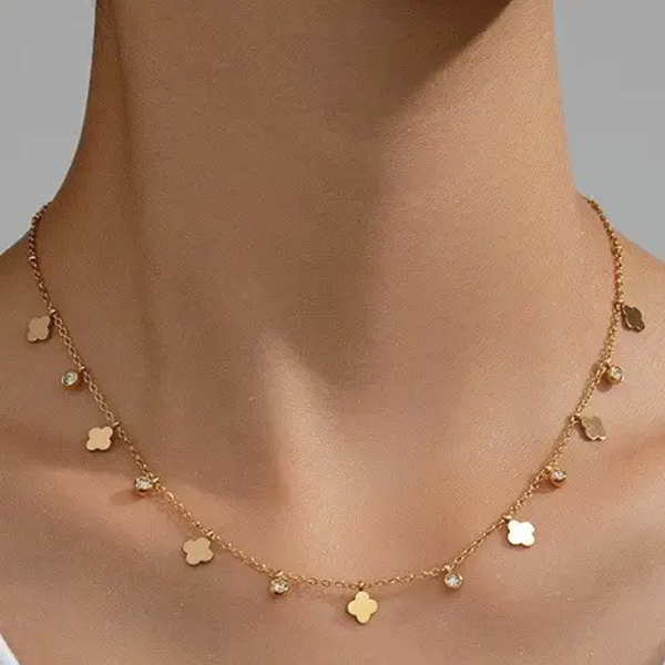 Titanium Non-Tarnish Mini Clover Necklace