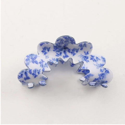 Vintage Porcelain Half Moon Hair Clip