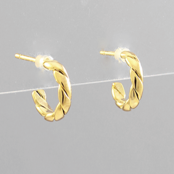 Brass Twisted Hoops