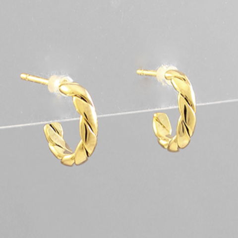 Brass Twisted Hoops