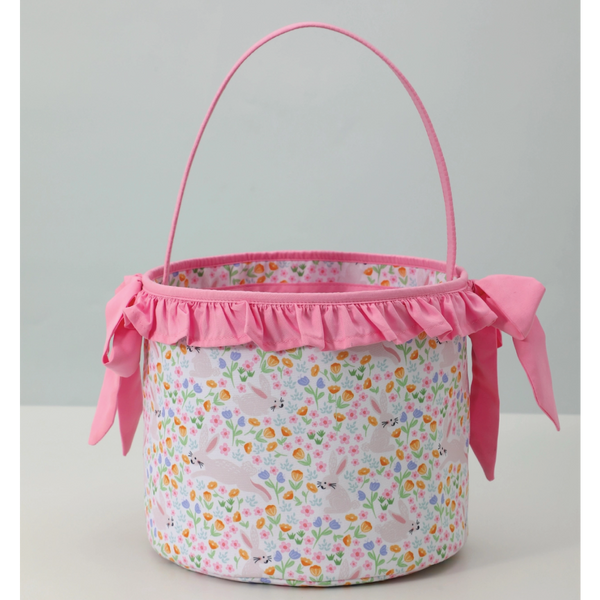 Pink Floral Easter Basket Tote