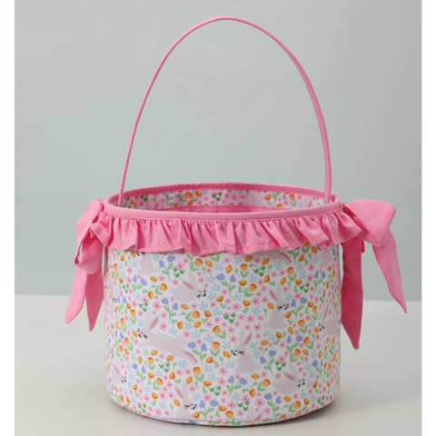 Pink Floral Easter Basket Tote