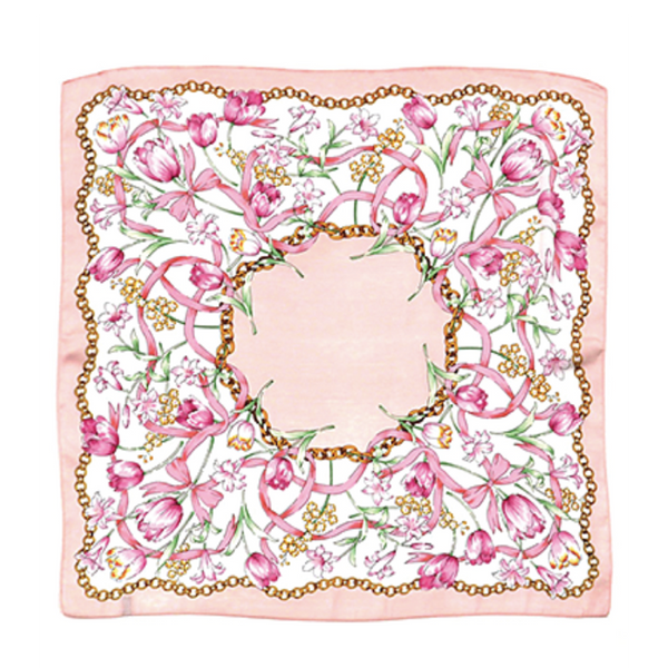 Pink Floral Scarf