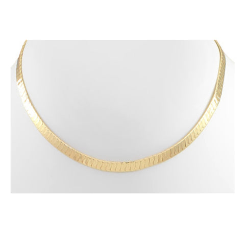 Brass Abstract Flat Chain Choker