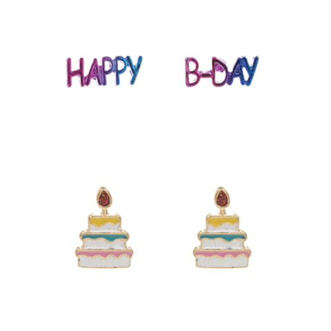 Happy Birthday Stud Earring Set