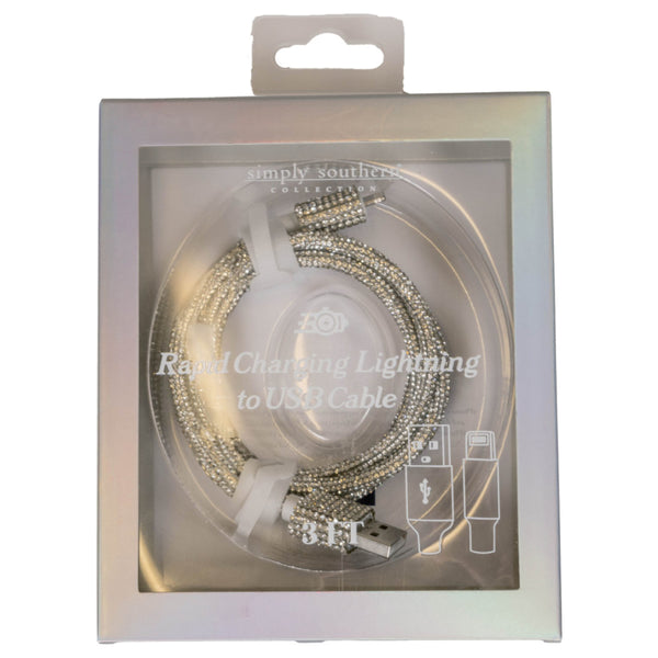 Simply Southern® Lighting to USB cable: Sparkle Silver