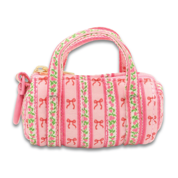 Simply Southern® Mini Duffle Coin Purse Keychain: Cherry