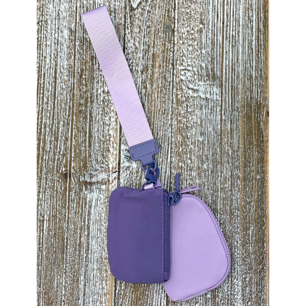 Dual Pouch Wristlet: Purple-Lavendar