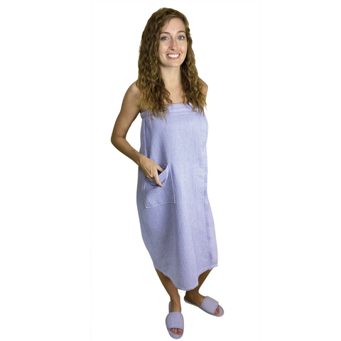 Cotton Waffle Towel Wrap: Lavender
