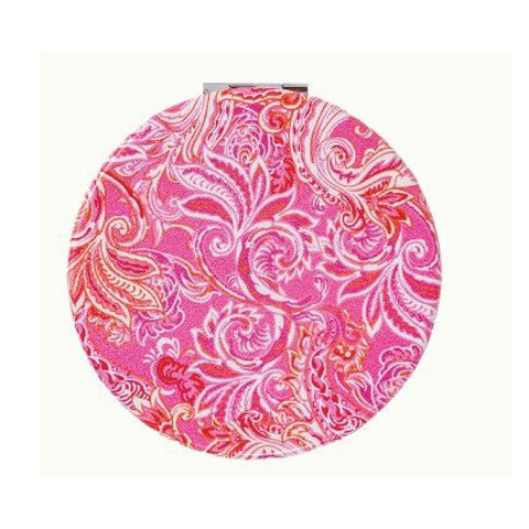 Simply Southern® Magnifying Compact Mirror: Pink Paisley