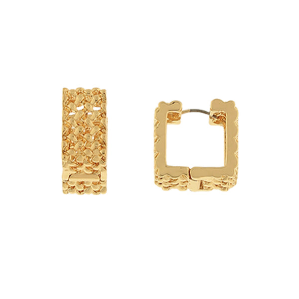 Textured Square Casting Earrings