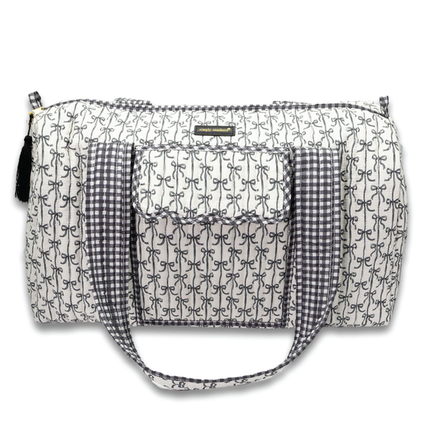 Simply Southern® Quilted Duffle: Black Bow