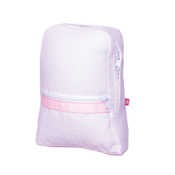 Pink Seersucker Small Backpack