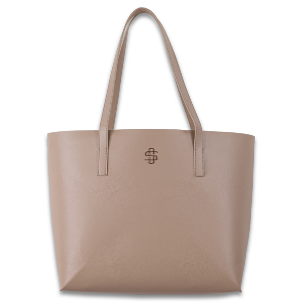 Simply Southern® Vegan Leather Tote: Beige