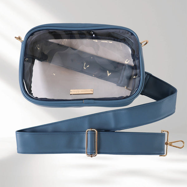 Simply Southern Clear Stadium Crossbody: Azur