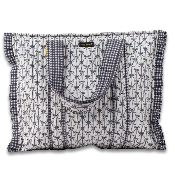 Simply Southern® Quilted Tote: Black Bow