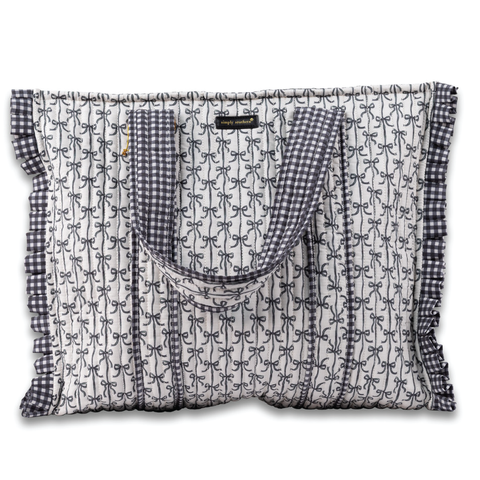 Simply Southern® Quilted Tote: Black Bow