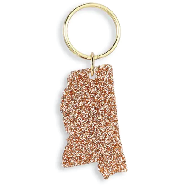 Mississippi Glitter Keychain