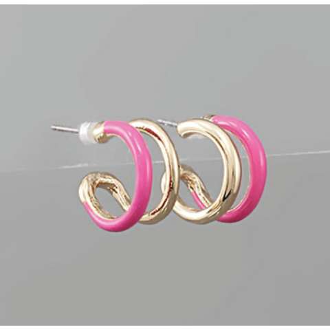 Pink Color Coated Metal Hoops