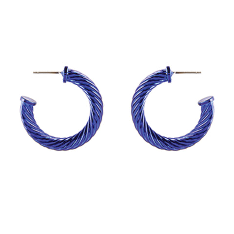 30mm Blue Color Twist Hoops