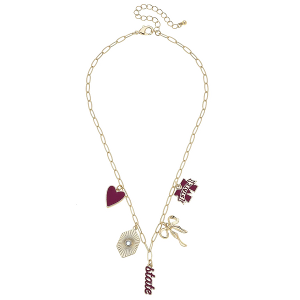 MS State Bulldogs Paper Clip Charm Necklace