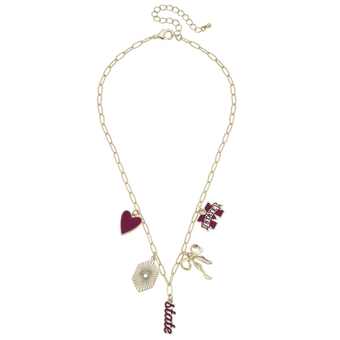 MS State Bulldogs Paper Clip Charm Necklace