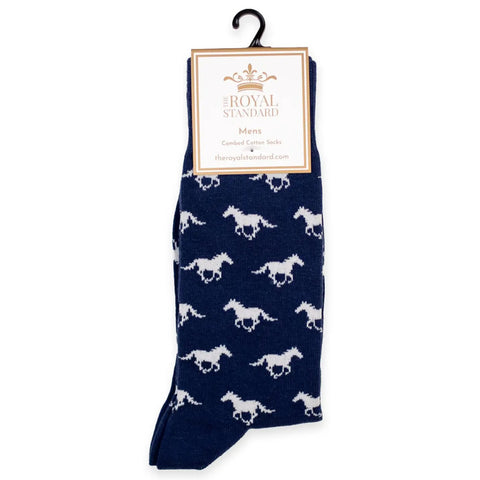 Blue and White Colts Men's Socks