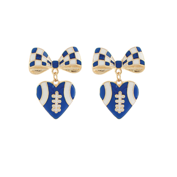 Game Day Football Heart Earrings