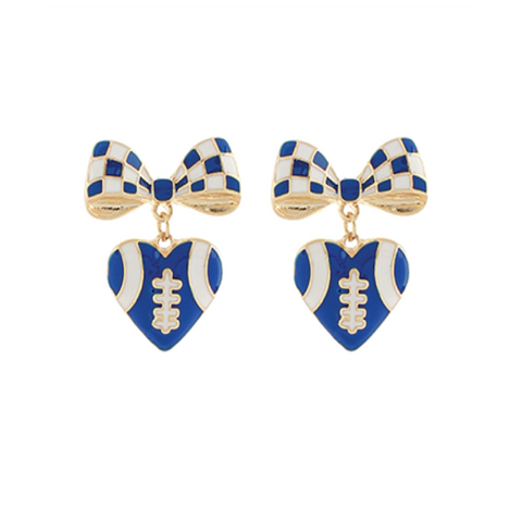 Game Day Football Heart Earrings