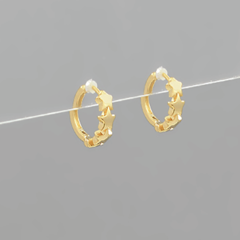 Star Metal Huggie Hoops