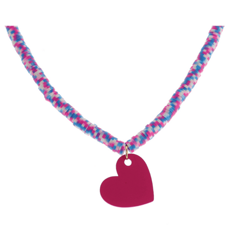 Color Splash Necklace: Pink Heart