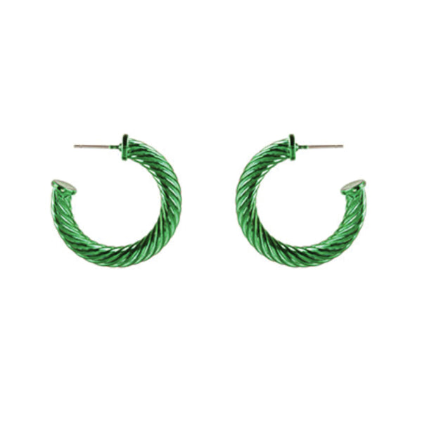 30mm Green Color Twist Hoops