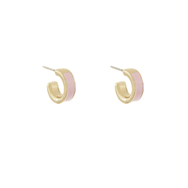 Light Pink Epoxy Metal Hoops