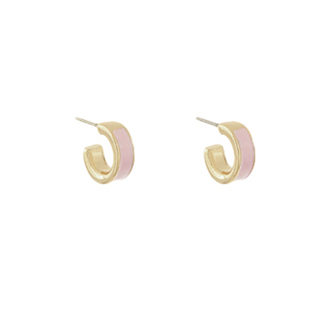 Light Pink Epoxy Metal Hoops