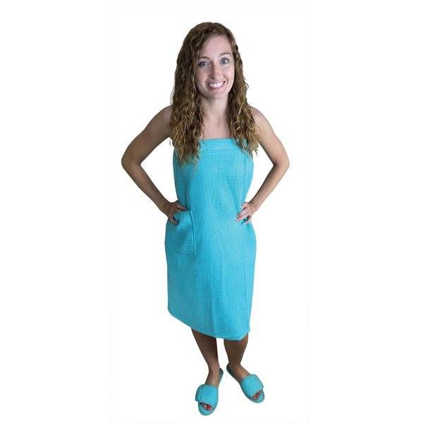 Cotton Waffle Towel Wrap: Caribbean