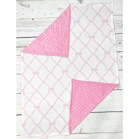 Pink Bow Print Baby Blanket