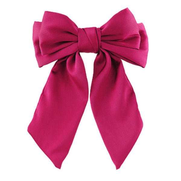 Satin Feel Big Bow: Hot Pink