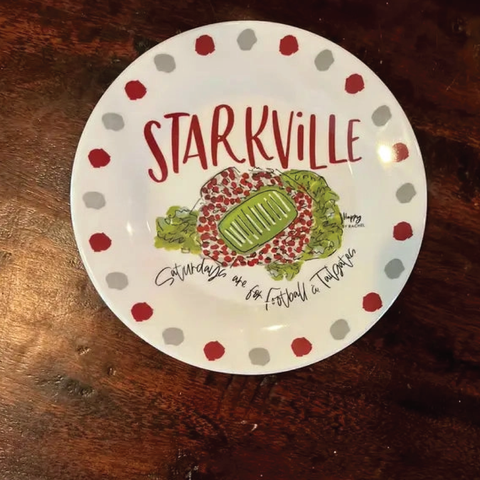 Starkville, MS 9" Melamine Plate: Set of 4