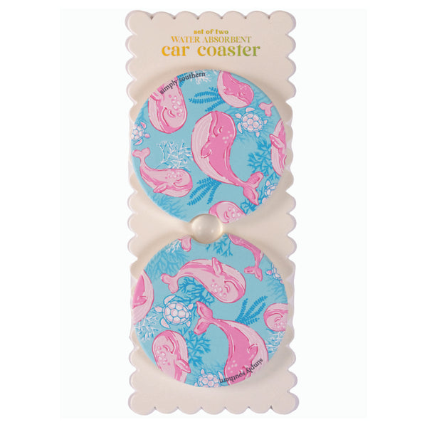 Simply Southern® Car Coasters Set: Whale