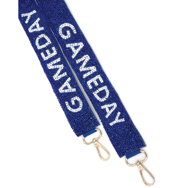Blue & White Game Day Beaded Purse Strap